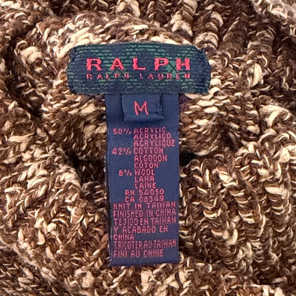 Ralph Ralph Lauren brown knitted turtleneck melange sweater - Picture 7 of 7
